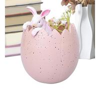 Genérico Decoración de Pascua para el Hogar,Estatuilla de Resina de Huevo y Conejo - de Conejito - para Fiesta de Cumpleaños San Valentín Vacaciones Acción de Gracias Hogar y Jardín