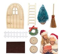 Genérico Decoración de puerta de Navidad | Muebles Miniaturas de Papá Noel - Accesorios Lutin Madera para Familia Pared Exterior Cumpleaños | Regalo de cumpleaños Pared Amigo Exterior