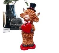 Generico Decoración de Valentine | Cow Resin Statue Romantic Decor | Cute Calf,for Valentine's Day Home Desk Entryway Shelf Mantel TV Cabinet Bedside Table Couples