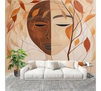 Genérico Decoración del hogar Fotomural 200x140cm Abstracto Arte Creatividad Gente. Papel Pintado Panorámico ExtraíBle Para Despegar Y Pegar MarróN Para salón Dormitorios,Comedores HD Papel Tapiz