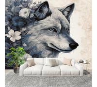 Genérico Decoración del hogar Fotomural 250x175cm Animales Lobos Pinturas De Arte. Papel Pintado Panorámico ExtraíBle Para Despegar Y Pegar Beige Para salón Dormitorios,Comedores HD Papel Tapiz