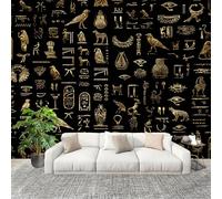 Genérico Decoración del hogar Fotomural 250x175cm EgiptoCulturaTema Papel Pintado Panorámico ExtraíBle Para Despegar Y Pegar Negro Para salón Dormitorios,Comedores HD Papel Tapiz