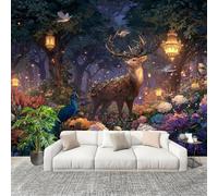 Genérico Decoración del hogar Fotomural 300x210cm Animales Del Bosque FantáStico Papel Pintado Panorámico ExtraíBle Para Despegar Y Pegar vistoso Para salón Dormitorios,Comedores HD Papel Tapiz