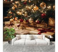 Genérico Decoración del hogar Fotomural 300x210cm Navidad Elementos TemáTica Papel Pintado Panorámico ExtraíBle Para Despegar Y Pegar MarróN Claro Para salón Dormitorios,Comedores HD Papel Tapiz