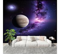 Genérico Decoración del hogar Fotomural 350x256cm Universo VíA LáCtea Planeta Papel Pintado Panorámico ExtraíBle Para Despegar Y Pegar PúRpura Para salón Dormitorios,Comedores HD Papel Tapiz