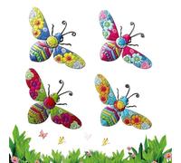 Genérico Decoración Exterior Con - Escultura decorativa metal 3D | Escultura Pared Valla Jardín 4 Piezas,para Patio Trasero, Sendero, Patio, Césped, Balcón, Porche, Valla,