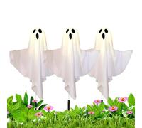 Genérico Decoración Fantasmas Halloween | 3 Piezas Solar LED Impermeable - Decoraciones Fantasma Interior Exterior,para Patio Porche Jardín Casa Embrujada Parque Hogar Granja