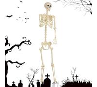 Genérico Decoración Halloween Esqueleto Grande - Figuras Grandes De Esqueletos De Halloween Articuladas | Adorno Novedoso para Interior Exterior Cementerio Ataúd Patio Ciudad