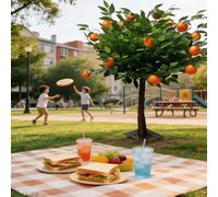 Genérico Decoración Hogar Planta Artificial Interior Exterior, Árbol de Naranja Artificial con Hojas Realistas, Árbol Falso Grande para Sala Estar Terraza Oficina,4.9ftx3.9ft