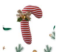 Genérico Decoración navideña de bastón de | de Tela Rojo y con Campana y Lazo | Decoraciones navideñas de bastón de para Fiestas navideñas de otoño e Invierno, jardín, hogar INT