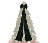Generico Decoración navideña gigante de 6,6 pies, decoración rústica de terciopelo con punta para árbol grande, herrajes textiles carmesí de gran tamaño, sudario flocado en ancho