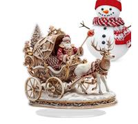 Generico Decoración navideña para escritorio - Figuras tridimensionales de acrílico con Papá Noel y reno, accesorios festivos para dormitorio, salón, alféizar de ventanas, reuniones familiares