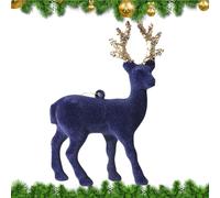 Genérico Decoración Navideña Reno Flocado | Colgantes De para Árbol - Estatuas Navidad Reno para Repisa Árbol Escritorio Estante Cocina Centro Mesa Decoración Hogar Festivo