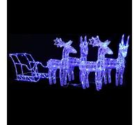 Genérico Decoración navideña Renos y Trineo acrílico 280x28x55 cm,Casa y jardín,Decoración,Decoraciones Festivas y estacionales,Luces de Navidad-328530