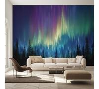 Genérico Decoracion Papel Pintado Aurora Boreal, Fotomurales Auroras Boreales Papel Pared Tejido No Tejido Murales de Pared 200x140 Salon Dormitorio Decorativa W&52