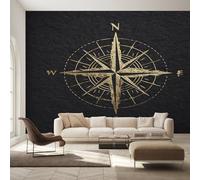 Genérico Decoracion Papel Pintado Brújula, Fotomurales Náutico Costero Papel Pared Tejido No Tejido Murales de Pared 300x210 Salon Dormitorio Decorativa W&52