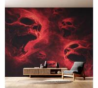 Genérico Decoracion Papel Pintado Calavera Terror, Fotomurales Esqueleto Gótico Papel Pared Tejido No Tejido Murales de Pared 450x315 Salon Dormitorio Decorativa W20