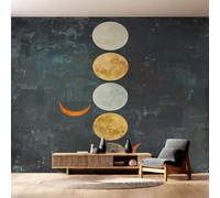 Genérico Decoracion Papel Pintado Fase Lunar, Fotomurales Abstracto Celestial Papel Pared Tejido No Tejido Murales de Pared 200x140 Salon Dormitorio Decorativa W&96