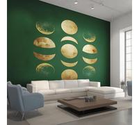 Genérico Decoracion Papel Pintado Fase Lunar, Fotomurales Boho Celestial Papel Pared Tejido No Tejido Murales de Pared 250x175 Salon Dormitorio Decorativa W43