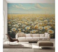 Genérico Decoracion Papel Pintado Flor Silvestre, Fotomurales Margarita de Granja Papel Pared Tejido No Tejido Murales de Pared 250x175 Salon Dormitorio Decorativa W&52
