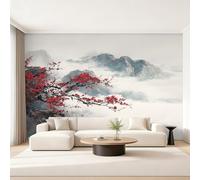 Genérico Decoracion Papel Pintado Japonés, Fotomurales Paisaje Pintura a Tinta Papel Pared Tejido No Tejido Murales de Pared 280x200 Salon Dormitorio Decorativa W24