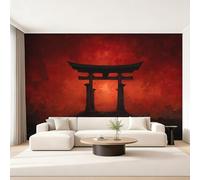 Genérico Decoracion Papel Pintado Japonés, Fotomurales Torii Asiático Oriental Papel Pared Tejido No Tejido Murales de Pared 300x210 Salon Dormitorio Decorativa W24