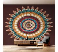 Genérico Decoracion Papel Pintado Mandala, Fotomurales Étnico Tribal Bohemio Indio Papel Pared Tejido No Tejido Murales de Pared 150x105 Salon Dormitorio Decorativa W20