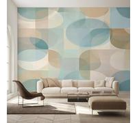 Genérico Decoracion Papel Pintado Mediados de Siglo, Fotomurales Geometría Vintage Papel Pared Tejido No Tejido Murales de Pared 150x105 Salon Dormitorio Decorativa W&52