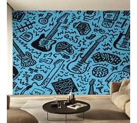 Genérico Decoracion Papel Pintado Música, Fotomurales Instrumento Musical Abstracto Guitarra Papel Pared Tejido No Tejido Murales de Pared 300x210 Salon Dormitorio Decorativa W41