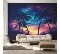 Genérico Decoracion Papel Pintado Palmeras, Fotomurales Planta Tropical Botánica Papel Pared Tejido No Tejido Murales de Pared 200x140 Salon Dormitorio Decorativa W&52