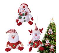 Generico Decoración para árbol de Navidad - 3 piezas Papá Noel muñeco de nieve Alce muñeca de escritorio | Colgantes decorativos navideños | para casa, dormitorio, escritorio, puerta pared salón