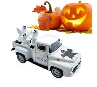 Generico Decoración para camión de Halloween - de 12,5 x 5 x 4 cm para Mesa, aleación de Zinc + Modelos Fantasma para Camiones Vintage ABS para librería Escritorio Vitrina de Entrada Mesa de