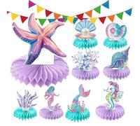 Generico Decoración para mesa temática | Decoraciones para mesa alveolar - de mesa submarino - para cumpleaños, boda, evento, despedida de soltera para niñas y niñas