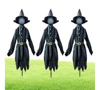 Generico Decoración para Patio de - 3 Brujas Iluminadas Tomando La Mano con Correo en Juego | Accesorio de terror de 59 Pulgadas con Cara Luminosa para la Cara de la del