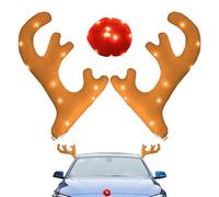 Genérico Decoración Reno para Coche - Juego de Astas Iluminadas para Decoración Navideña | de Reno para el Techo del Coche - Accesorio para Automóvil Camioneta SUV Centro