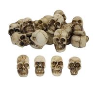 Genérico Decoraciones Cráneos - Decoraciones de calaveras - 20 piezas miniatura gótica coleccionable cabeza de esqueleto relleno para casa embrujada biblioteca fiesta bar oficina