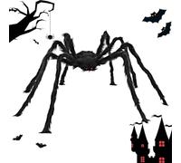 Generico Decoraciones de Araña Gigante de Halloween - Puntales de araña de miedo gigante | Araña Decoraciones de Halloween al aire libre para Pared, Patio, Decoración del hogar encantado de, Fe
