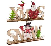 Genérico Decoraciones De Mesa De Navidad, Pieza Central del Muñeco De Nieve De Santa Claus, 22x12 Cm, Decorativos De Escritorio, Signo De Madera Decoración del Hogar De Navidad, De Muñeco De Nie