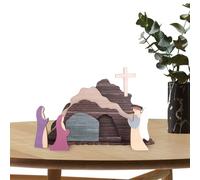 Genérico Decoraciones de Resurrección, - Multipropósito fácil de usar decoración de madera escena, Pascua 7 piezas con, Tumba vacía y la | Multiusos al aire libre Utilidad interior ligero peso seguro