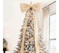 Genérico Decoraciones navideñas, Lazos Gigantes para árbol de Navidad, Gran Lazo de Terciopelo Rojo para árbol, Manto de Pared de Ventana, decoración Interior del hogar