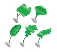 Generico Decoraciones para acuarios - con hojas a para hábitat - Juego de 5 piezas para terrario de ranas y reptiles - para reptiles anfibios pequeños animales interior exterior