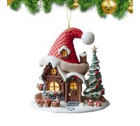 Generico Decoraciones para árbol de Navidad - Decoración de espejo interior de coche Navidad 2D - Decoración para el hogar para mochila, ciclomotor, Sedan, SUV, salpicadero, oficina - Porta Salón