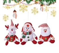 Genérico Decoraciones para El Árbol De Navidad - 3 Piezas Papá Noel Muñeco De Nieve Alce Colgantes Navideños | Colgantes De Decoración Navideña,para Dormitorio, Escritorio, Puerta, Pared