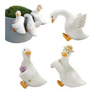 Genérico Decoraciones para macetas de Pato - 3 Piezas de Resina Lindas y Divertidas Figuras Decorativas, Figuras de macetas de Pato - Jardín, Patio, para césped, balcón, Escritorio Interior