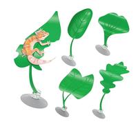 Generico Decoraciones para terrario | Hojas artificiales ornamentales | 5 piezas plantas acuario terrario para reptiles anfibios pequeños animales estanque acuario interior exterior