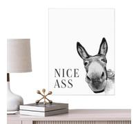 Genérico Décoration Murale Animaux Humoristiques - Poster Toile Abstrait Âne 30 x 40 cm | Décoration Murale Thème Animalier | Salle de Bain Ferme Toilettes Maison Noël Pâques Hommes