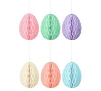 Genérico Decorativa Pasquale in Carta 3D | 6 Pezzi Ornamenti Uova Pasqua Appendibili Addobbi | Festivi Carta Pieghevole Decorazioni CASA Scuola Festa Porta Finestra Parete Albero Vetrina Tavolo