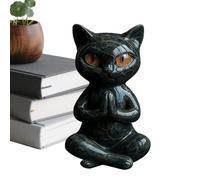 Genérico Decorative Cat Figurine, Art Statue Ornament, 10 Inches Creative Sculpture with Elegant Design, Resin Cat Figure with, Home Decoration Modern Style, Desk Bedroom Bathroom