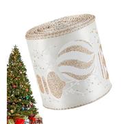 Genérico Decorative Christmas Ribbon, Champagne Cloth Garland, Holiday Tree Ornament, Present Wrapping, Wreath and Bouquet Decor, Reusable Craft Ribbon