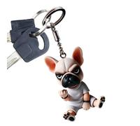 Genérico Decorative Hanging Key Ring - Sturdy Dog Keyring | 2.95 in Bulldog Charm, Acrylic Decor with Reflective Design, Animal Ornament for Car Accessory, Hanging Dog Decor for Display